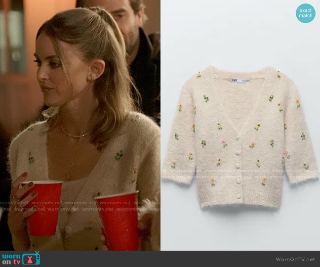 Zara Embroidered Beaded Cardigan worn by Kaitlynn Carter (Kaitlynn Carter) on The Hills New Beginnings