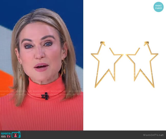 A Star is Born Earrings by Accessory Concierge worn by Amy Robach on Good Morning America