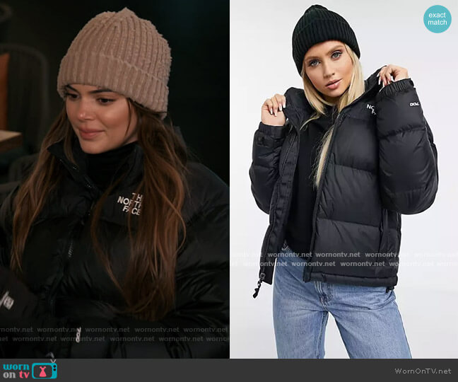 1996 Retro Nuptse Jacket in black by The North Face worn by Kendall Jenner  on Keeping Up with the Kardashians