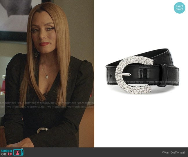 Embossed Leather & Crystal Belt by Alessandra Rich worn by Dominique Deveraux (Michael Michele) on Dynasty