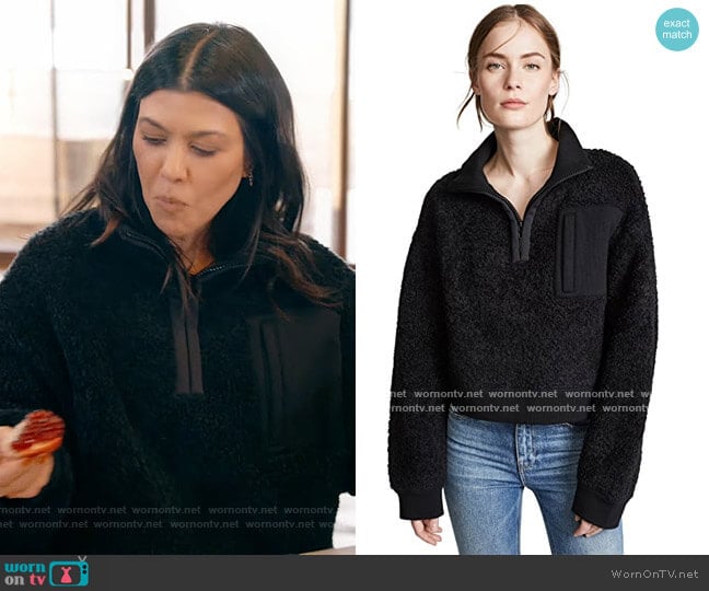 Fleece Half Zip Turtleneck by Alexander Wang worn by Kourtney Kardashian on Keeping Up with the Kardashians