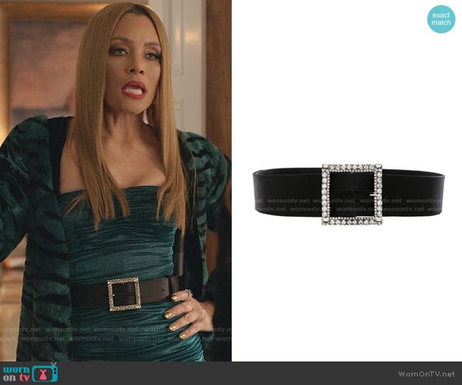 Crystal Buckle Belt by Alexandre Vauthier worn by Dominique Deveraux (Michael Michele) on Dynasty