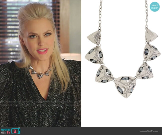 Pyramid Relic Necklace by Alexis Bittar worn by Alexis Carrington (Elaine Hendrix) on Dynasty