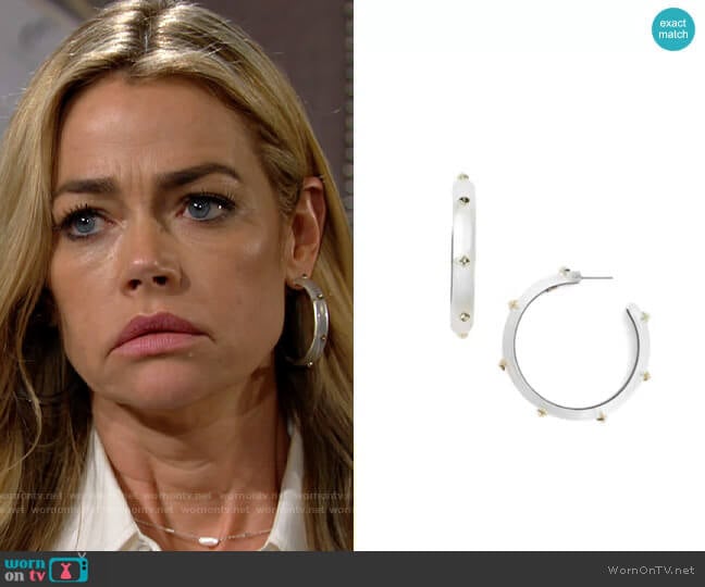 Alexis Bittar Studded Hoop Earrings worn by Shauna Fulton (Denise Richards) on The Bold and the Beautiful