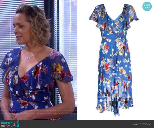 Electra midi dress by Alice + Olivia worn by Nicole Walker (Arianne Zucker) on Days of our Lives