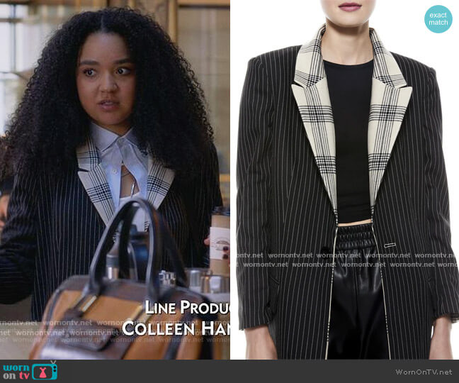 Ivan Reversible Boxy Coat by Alice + Olivia worn by Kat Edison (Aisha Dee) on The Bold Type