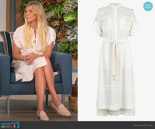 Luciana satin utility midi dress by All Saints worn by Amanda Kloots on The Talk