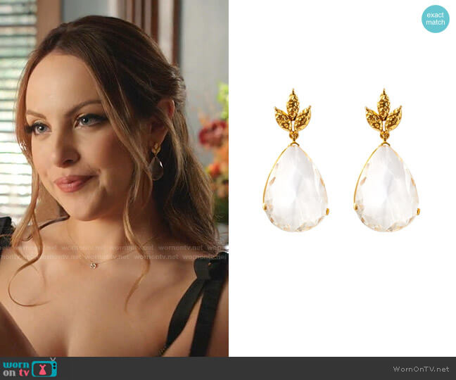 Amelia Earrings by Angelina Alvarez worn by Fallon Carrington (Elizabeth Gillies) on Dynasty