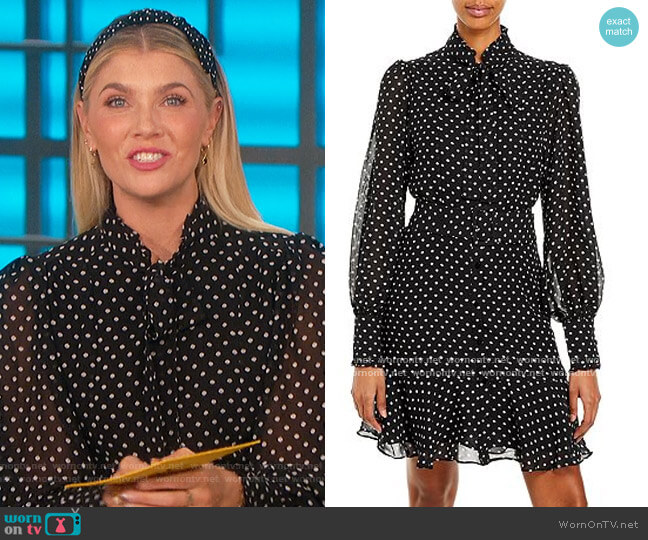 Sheer Polka Dot Dress by Aqua worn by Amanda Kloots on The Talk