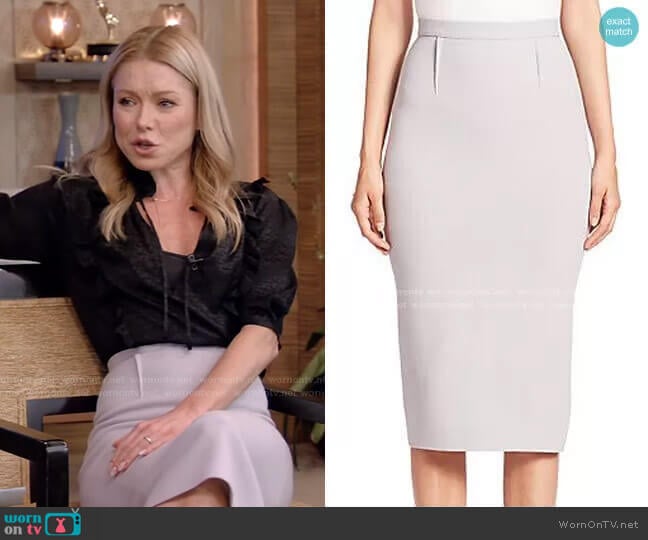 Arreton Pencil Skirt by Roland Mouret  worn by Kelly Ripa on Live with Kelly and Mark