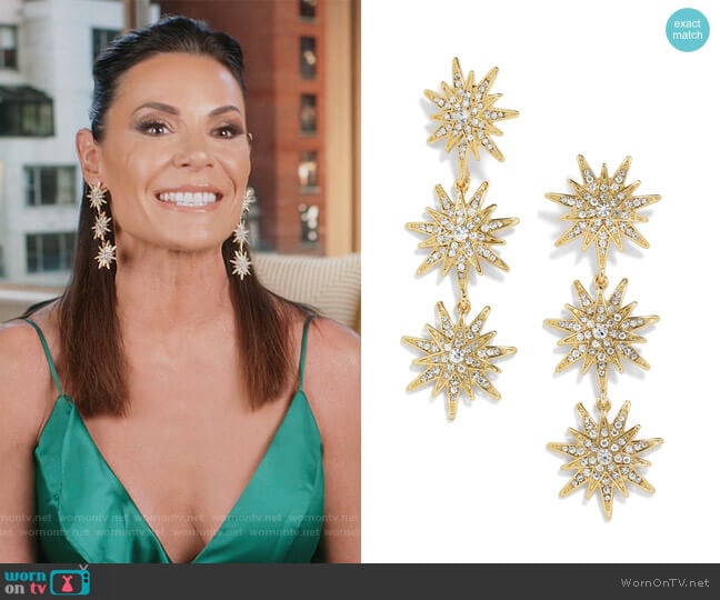 Star Drop Earrings by Baublebar worn by Luann de Lesseps on The Real Housewives of New York City