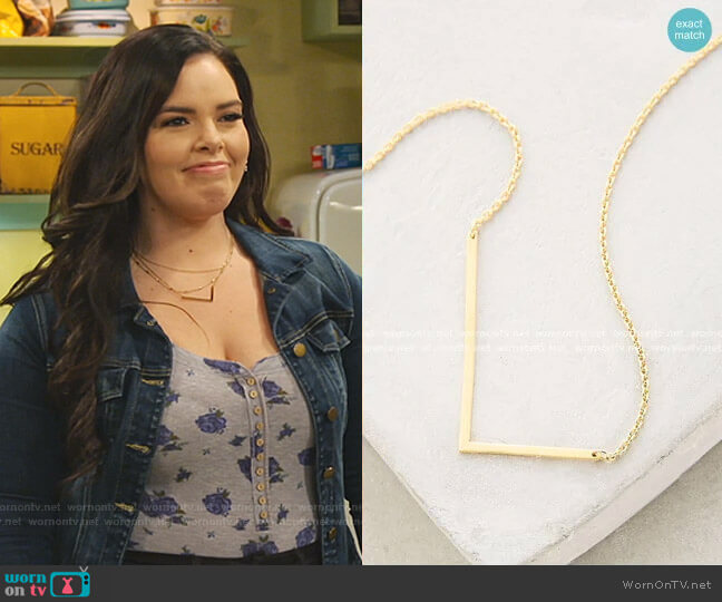 Block Letter Monogram Necklace by Anthropologie worn by Lou Hockhauser (Miranda May) on Bunkd