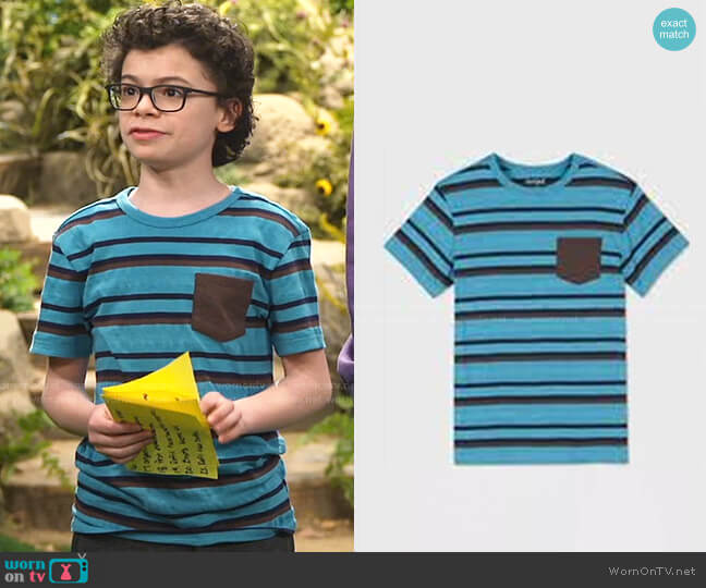 Short Sleeve Pocket T-Shirt by Cat & Jack at Target worn by Matteo Silva (Raphael Alejandro) on Bunkd