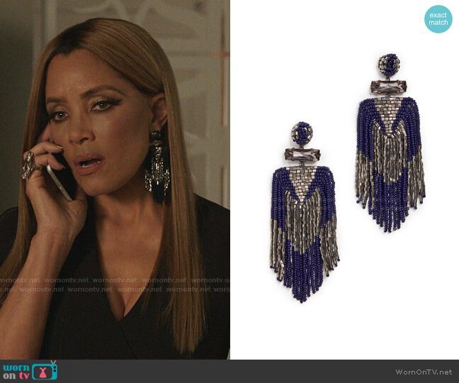 Jody Earrings by Deepa Gurnani worn by Dominique Deveraux (Michael Michele) on Dynasty