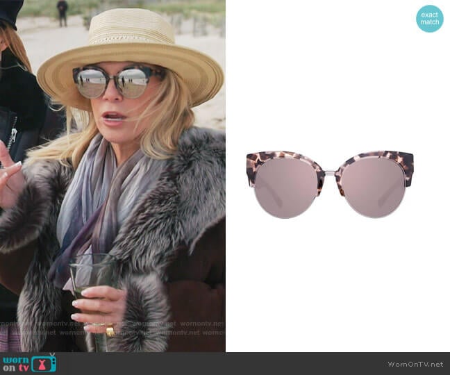 Stella 55mm Polarized Cat Eye Sunglasses by Diff worn by Ramona Singer on The Real Housewives of New York City