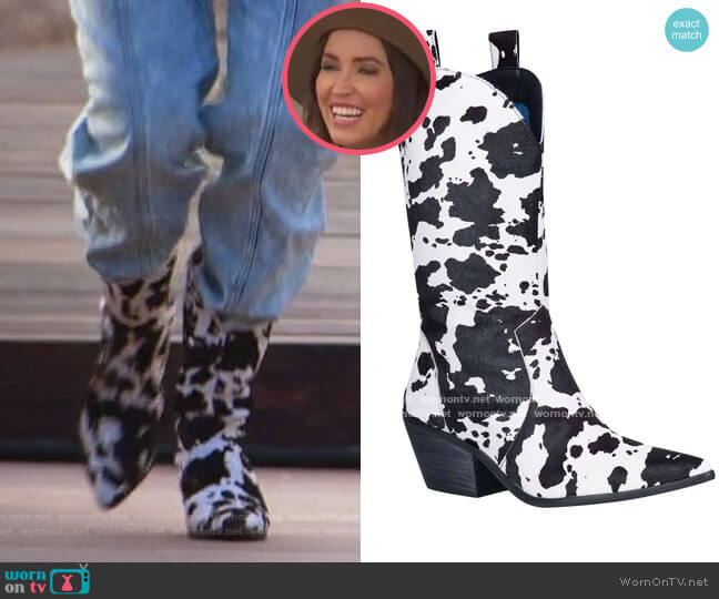 Live a Little Genuine Calf Hair Western Boot by Dingo worn by Kaitlyn Bristowe on The Bachelorette