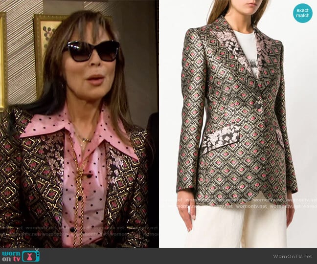 Jacquard Blazer by Dolce & Gabbana worn by Kate Roberts (Lauren Koslow) on Days of our Lives