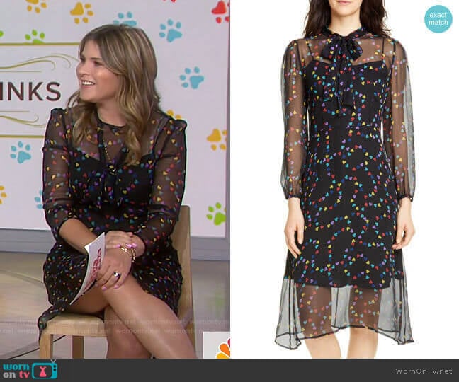 WornOnTV: Jenna’s multicolor heart print dress on Today | Jenna Bush ...