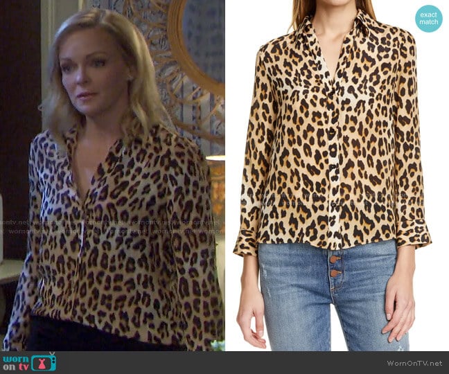 Eloise Leopard Print Blouse by Alice + Olivia worn by Belle Brady (Martha Madison) on Days of our Lives