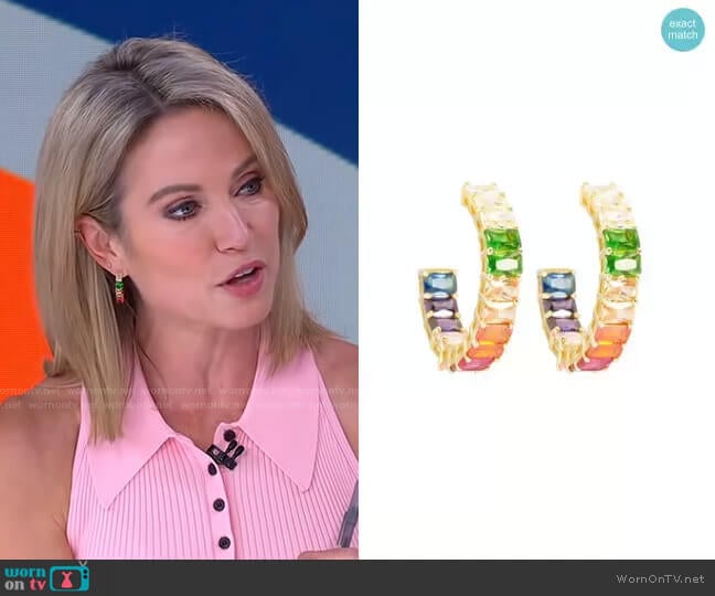 Emerald Rainbow Hoops by Ragen worn by Amy Robach on Good Morning America