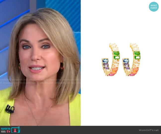 Emerald Rainbow Hoops by Ragen worn by Amy Robach on Good Morning America