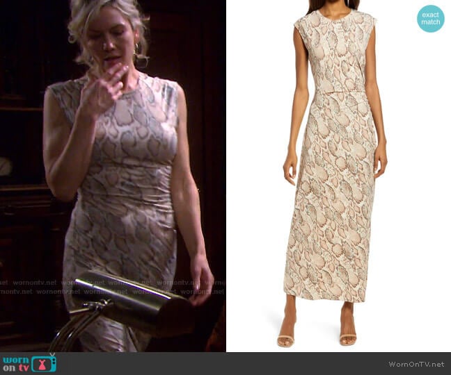 Ruched Jersey Dress by Fourteenth Place worn by Kristen DiMera (Stacy Haiduk) on Days of our Lives