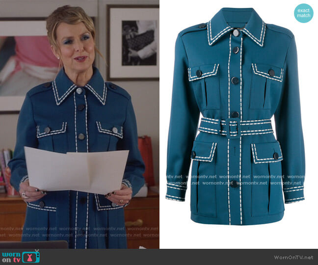 Safari Shirt Jacket by Fendi worn by Jacqueline (Melora Hardin) on The Bold Type