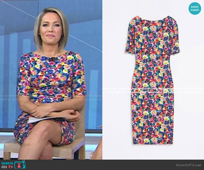 Floral Printed Dress by Zara worn by Dylan Dreyer on Today