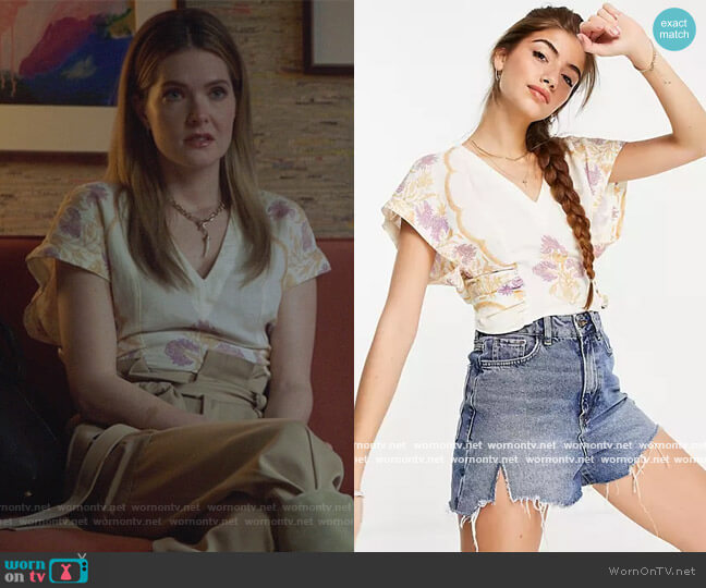 Arielle Top by Free People worn by Sutton (Meghann Fahy) on The Bold Type