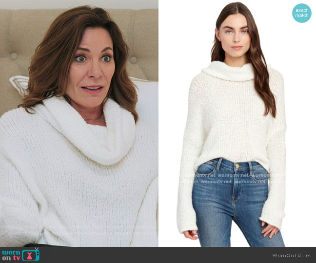 FF Cowl Neck Slouchy Sweater by Free People worn by Luann de Lesseps  on The Real Housewives of New York City