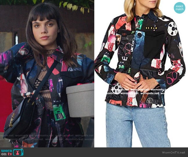 Printed Jacket by G-Star Raw worn by Mencia Blanco (Martina Cariddi) on Elite