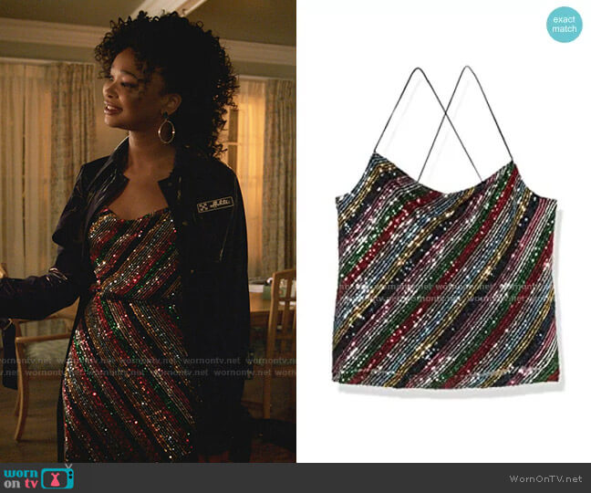 Gia Cowel Neck Cami by Milly worn by Monica Colby (Wakeema Hollis) on Dynasty