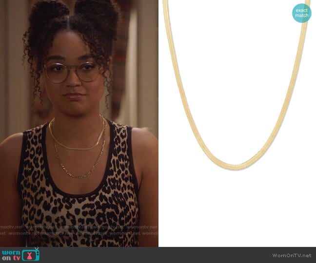 Snake Chain Wide Venice Necklace by Gorjana worn by Kat Edison (Aisha Dee) on The Bold Type