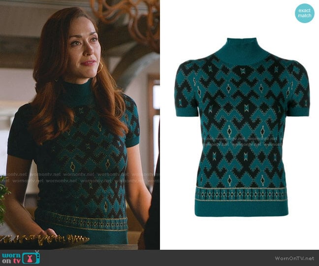 Geometric Knitted Top by Gucci worn by Abigail Pershing (Sarah Power) on Good Witch