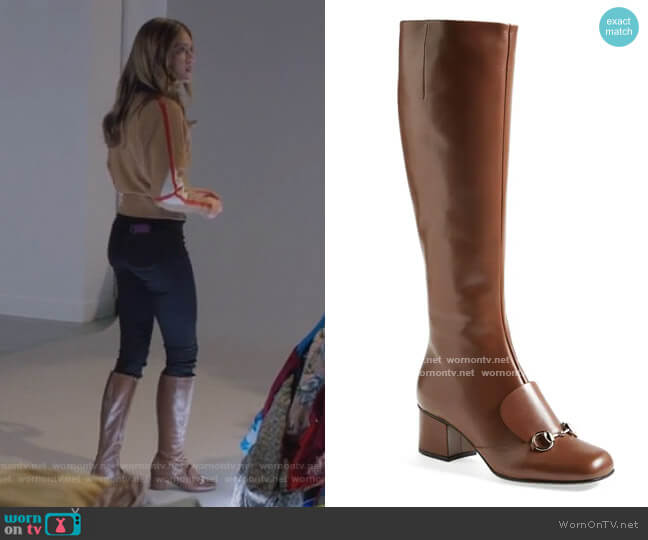 Lillian Horsebit Knee High Boot by Gucci worn by Sutton (Meghann Fahy) on The Bold Type