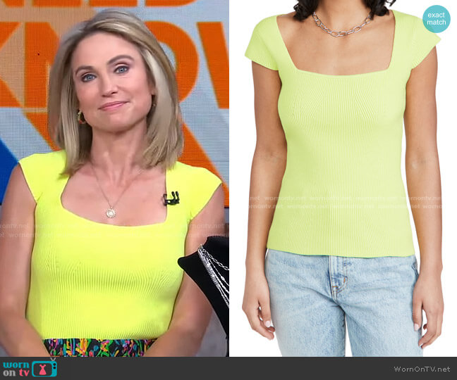 Contour Top by Helmut Lang worn by Amy Robach on Good Morning America