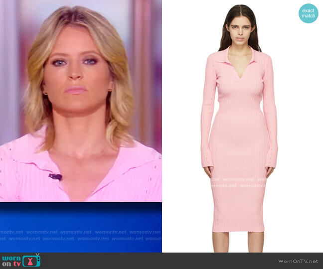 Pink Slash Dress by Helmut Lang worn by Sara Haines on The View