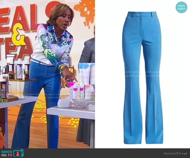 High-Waisted Flared Trousers by Michael Kors worn by Robin Roberts on Good Morning America