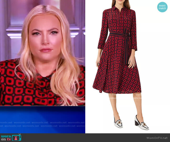 Alex Geo Print Midi Shirt Dress by Hobbs London worn by Meghan McCain on The View