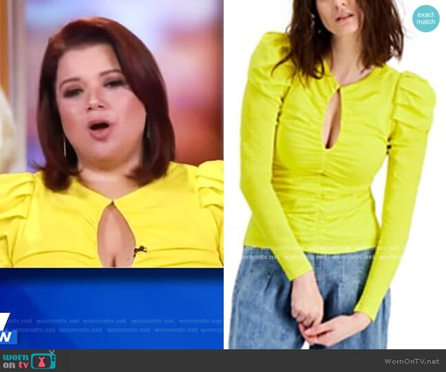 Ruched Keyhole Blouse by INC International Concepts worn by Ana Navarro on The View