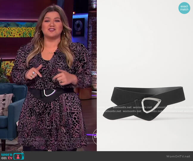 Linka calf hair waist belt by Isabel Marant worn by Kelly Clarkson on The Kelly Clarkson Show