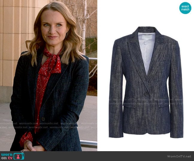 Joie Denim Blazer worn by Miss Jenn (Kate Reinders) on High School Musical The Musical The Series