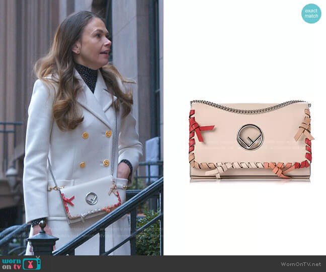 Kan Whipstitch Leather Shoulder Bag by Fendi worn by Liza Miller (Sutton Foster) on Younger
