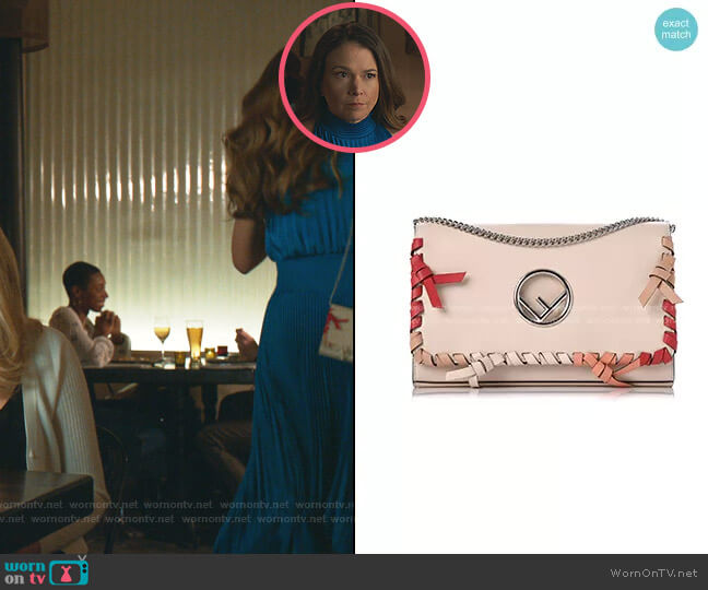 Kan Whipstitch Leather Shoulder Bag by Fendi worn by Liza Miller (Sutton Foster) on Younger