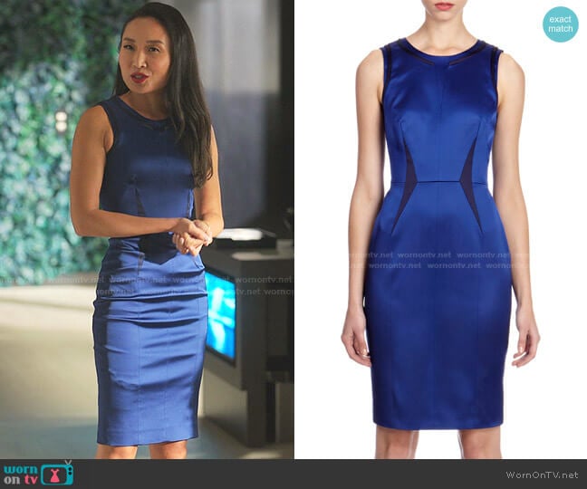 Wornontv Francescas Blue And Black Colorblock Sleeveless Dress On Sexlife Li Jun Li 5582