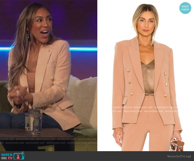 Kenzie Double Breasted Blazer by L'Agence worn by Tayshia Adams on The Bachelorette