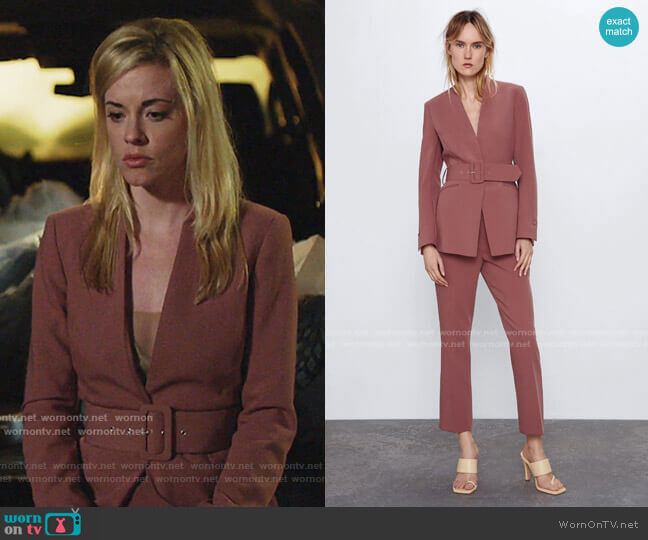 WornOnTV: Kelly Anne’s pink belted blazer on Queen of the South | Molly ...