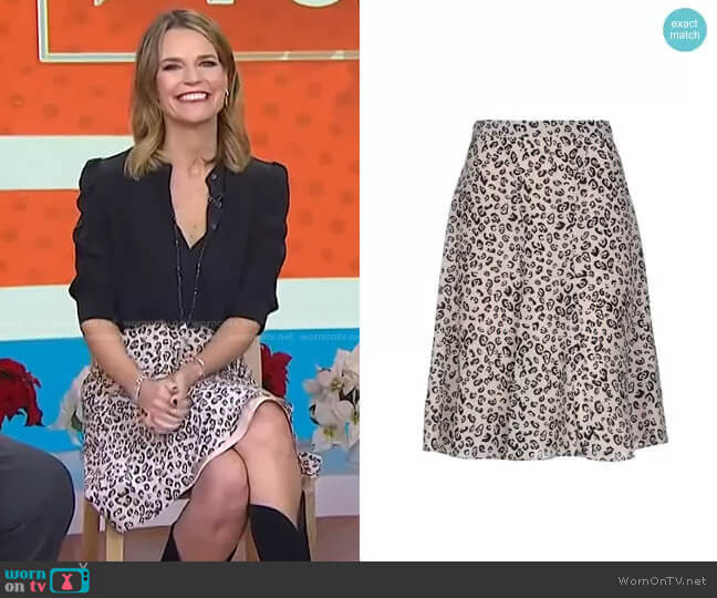 WornOnTV: Savannah’s black puff sleeve top and leopard skirt on Today ...