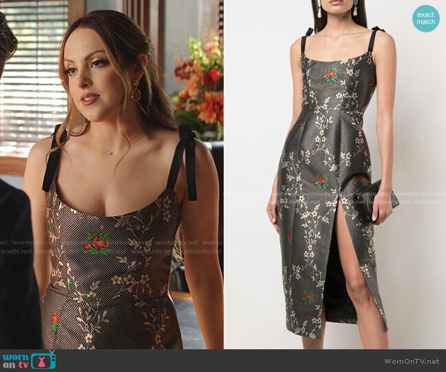 Floral Print Dress by Markarian worn by Fallon Carrington (Elizabeth Gillies) on Dynasty