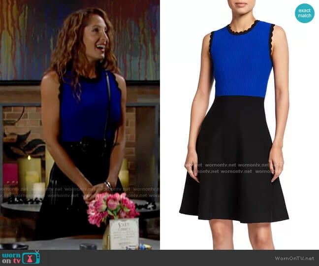 Milly Scalloped Colorblock Dress worn by Lily Winters (Christel Khalil) on The Young and the Restless